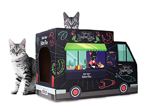 Christmas Cat House & Cat Scratcher w/Bonus Catnip Included