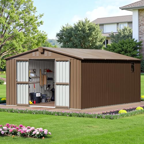 NicBex 6×5 Resin Outdoor Storage Shed with Floor & Window– All-Weather Lockable Small Tool Shed, Outdoor PP Plastic Garden Sheds & Outdoor Storage for Garden, Patio & Backyard – Light Gray