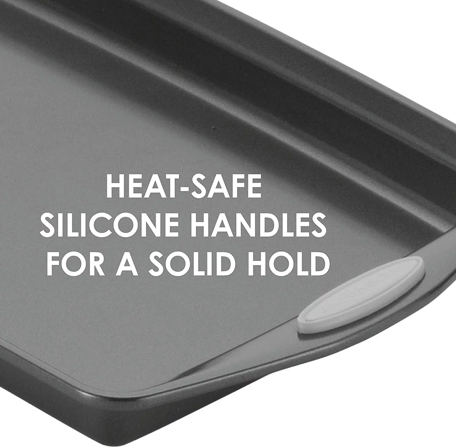 Rachael Ray Nonstick Bakeware Set with Grips, Nonstick Cookie Sheets / Baking Sheets - 3 Piece, Gray with Sea Salt Gray Grips