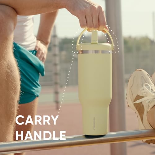 Hydrapeak Nomad 24 oz Tumbler with Handle and Straw Lid, Leakproof, Double Insulated, 24oz Cup Stainless Steel (Blush)