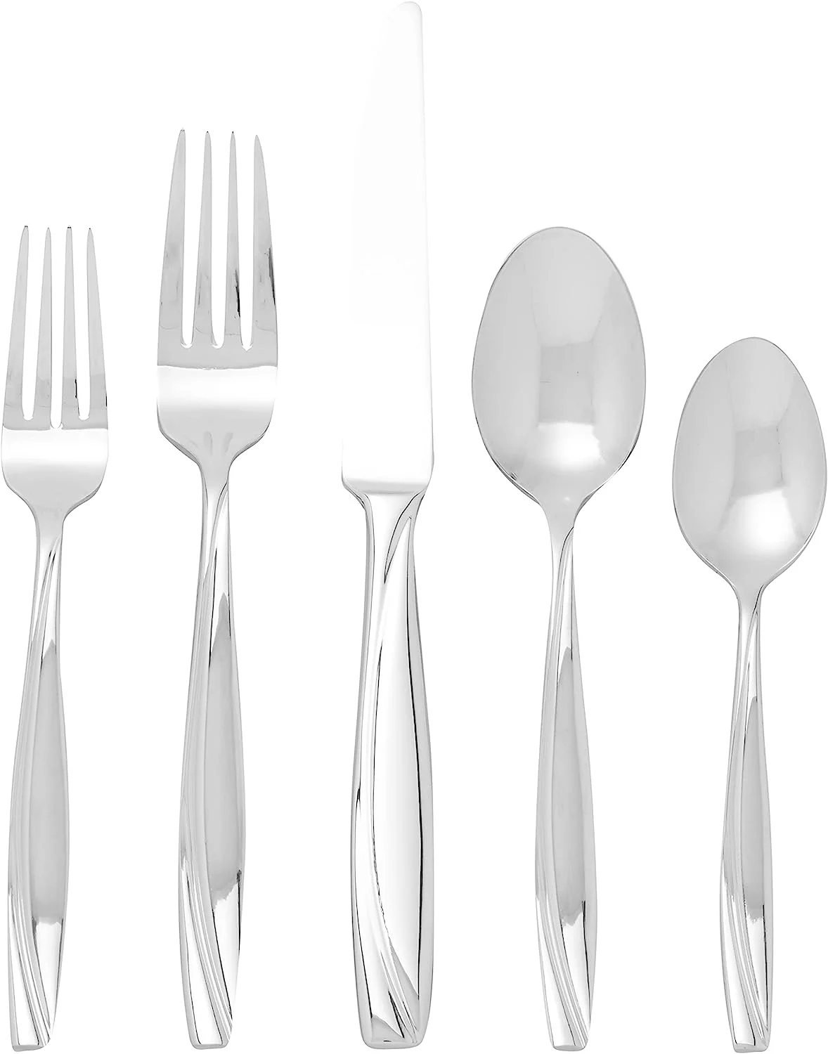 Oneida Camlynn Mirror 45-Piece 18/0 Stainless Steel Cutlery Flatware Set, Service for 8, Silver