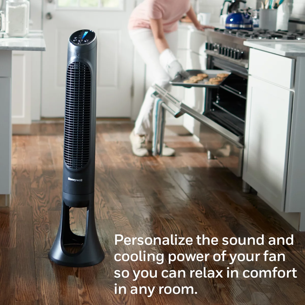 Honeywell Quiet Set Oscillating Electric Tower Stand Fan, Black, New, W 15.75