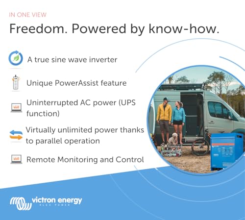 Victron Energy MultiPlus Pure Sine Wave Inverter Charger for 120 amp Battery, 3000VA 12-Volt