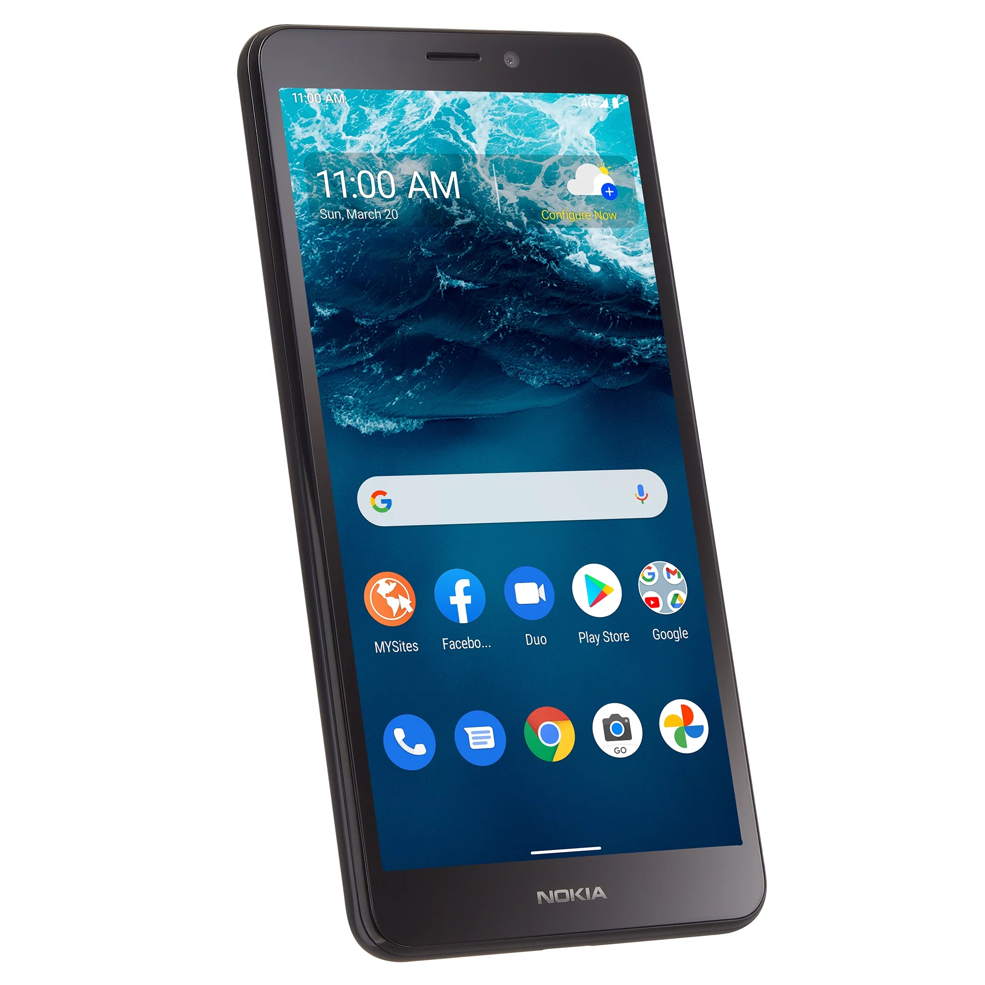 Simple Mobile Nokia C100, 32GB, Blue- Prepaid Smartphone