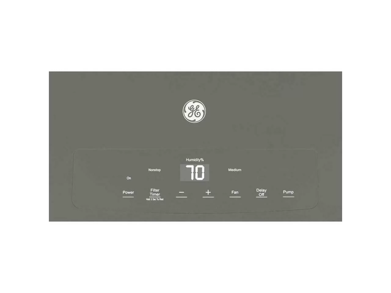 Restored GENERAL ELECTRIC 50-Pint Portable Dehumidifier with Built-In Pump, Gray, Factory Reconditioned (Refurbished)