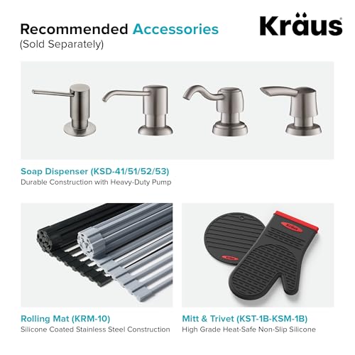 KRAUS Standart PRO 22-inch Drop-In Top Mount 16 Gauge Stainless Steel Single Bowl Laundry Utility Sink, KHT301-22L