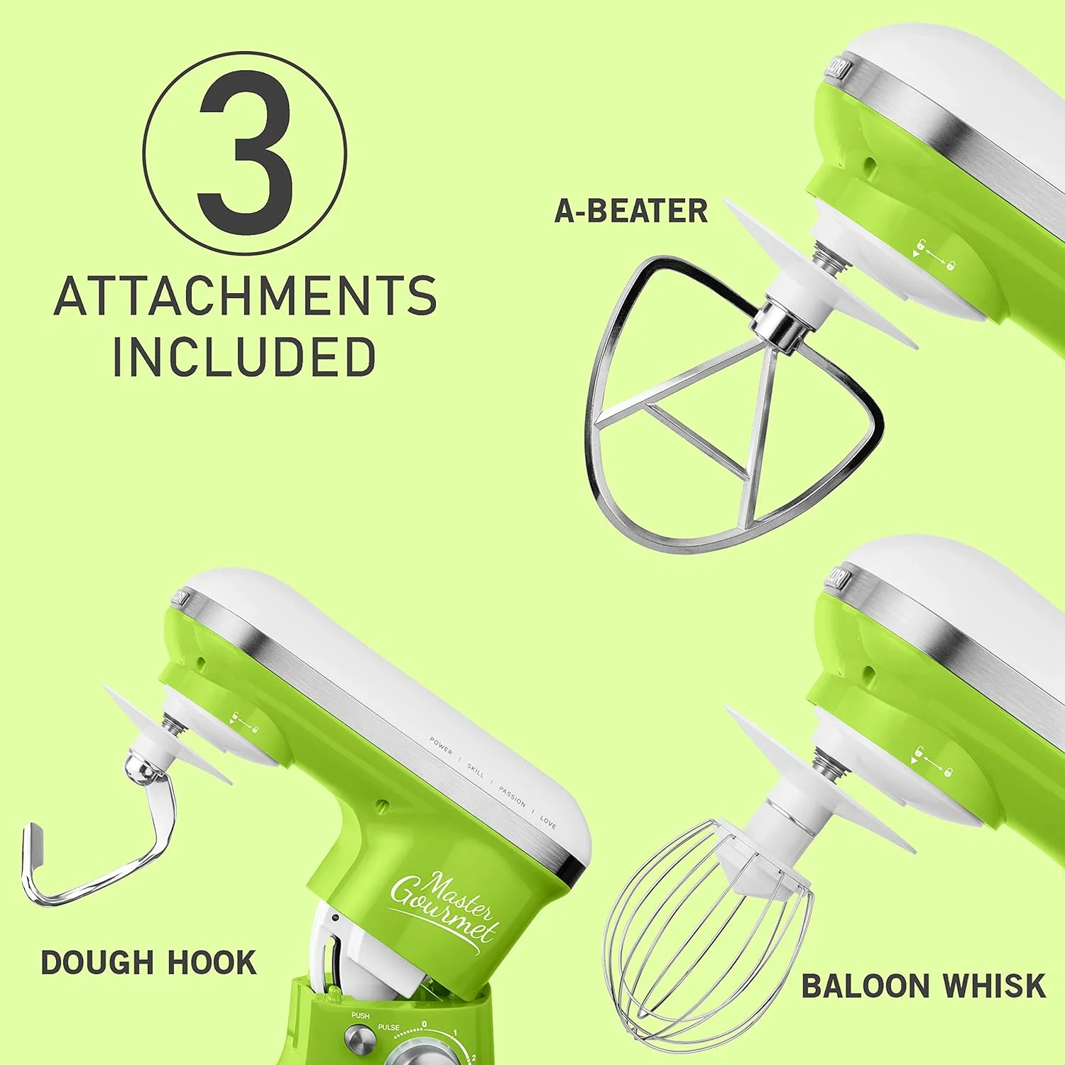 Stand Mixer 300W With Pouring Shield, Green