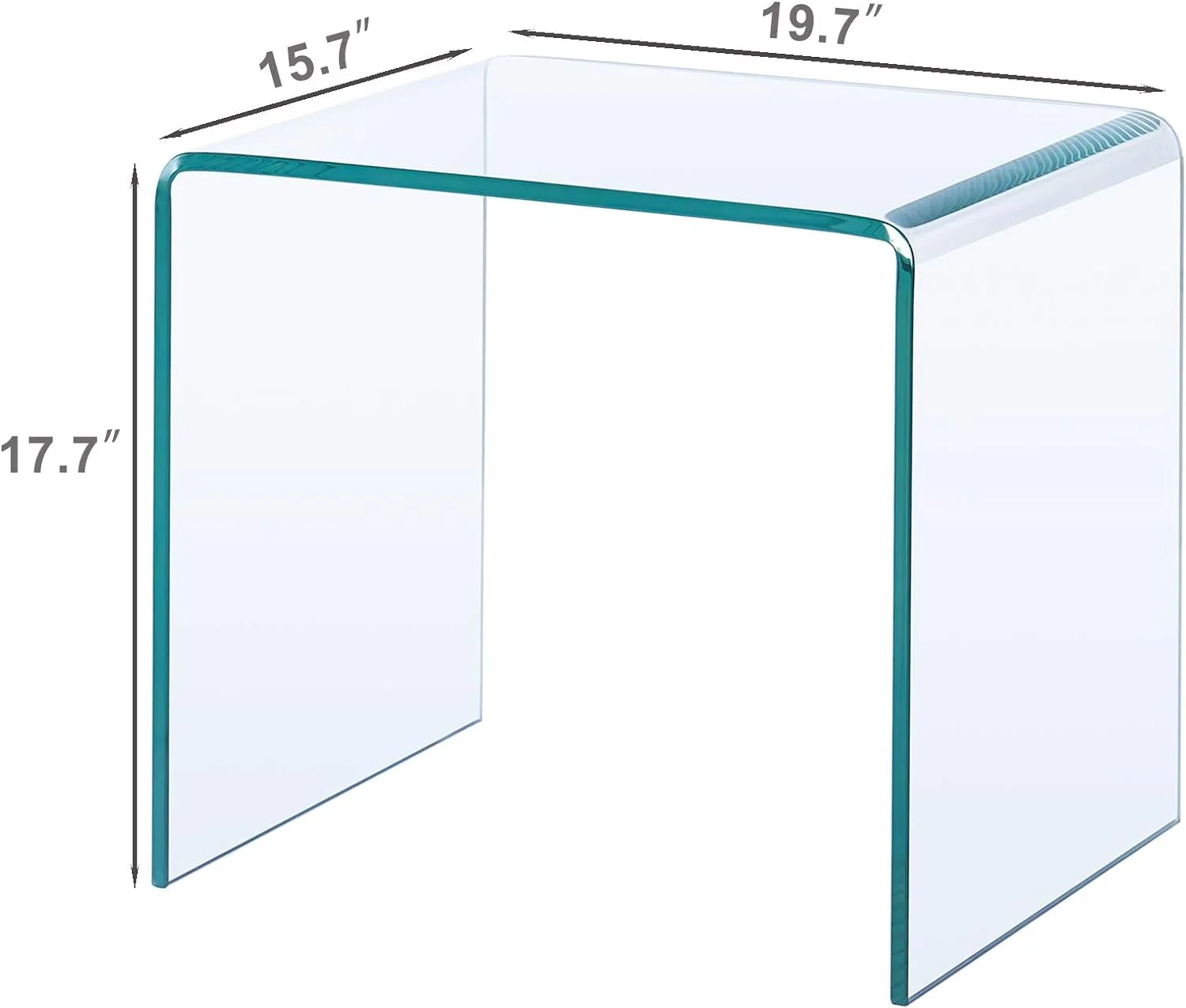 Glass End Side Table For Living Room Nightstand Bedside Table Small Coffee Table(19.7