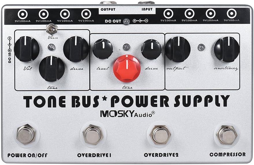 Mosky Multieffects Processor with 3 Effects Pedal and 8 Outputs Power Supply in 1 Unit