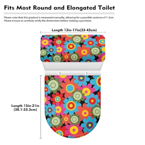 Christmas Bow Bell Toilet Tank Lid Cover and Toilet Seat Lid Cover 2 Pcs Set Toilets Covers with Elastic Cloth Fits Most Toilets Tanks & Lids