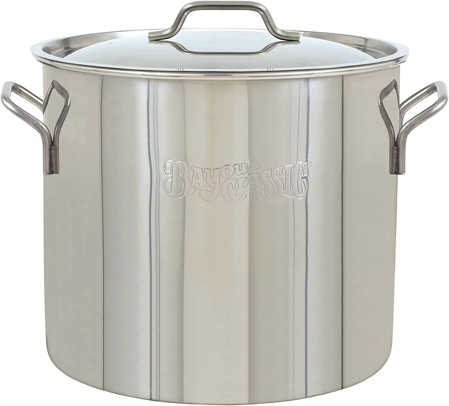BSL 1420 20-qt Economy Stainless Kettle Features Heavy Duty Welded Handles for Secure Handling Domed Lid Perfect For Large Batch Cooking of Soups Stews Chili and Gumbo