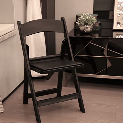 BTEXPERT Set of 4, Resin Folding Chair Vinyl Padded Seat Indoor Outdoor Lightweight Set for Home Event Party Picnic Kitchen Dining Church School Weddings
