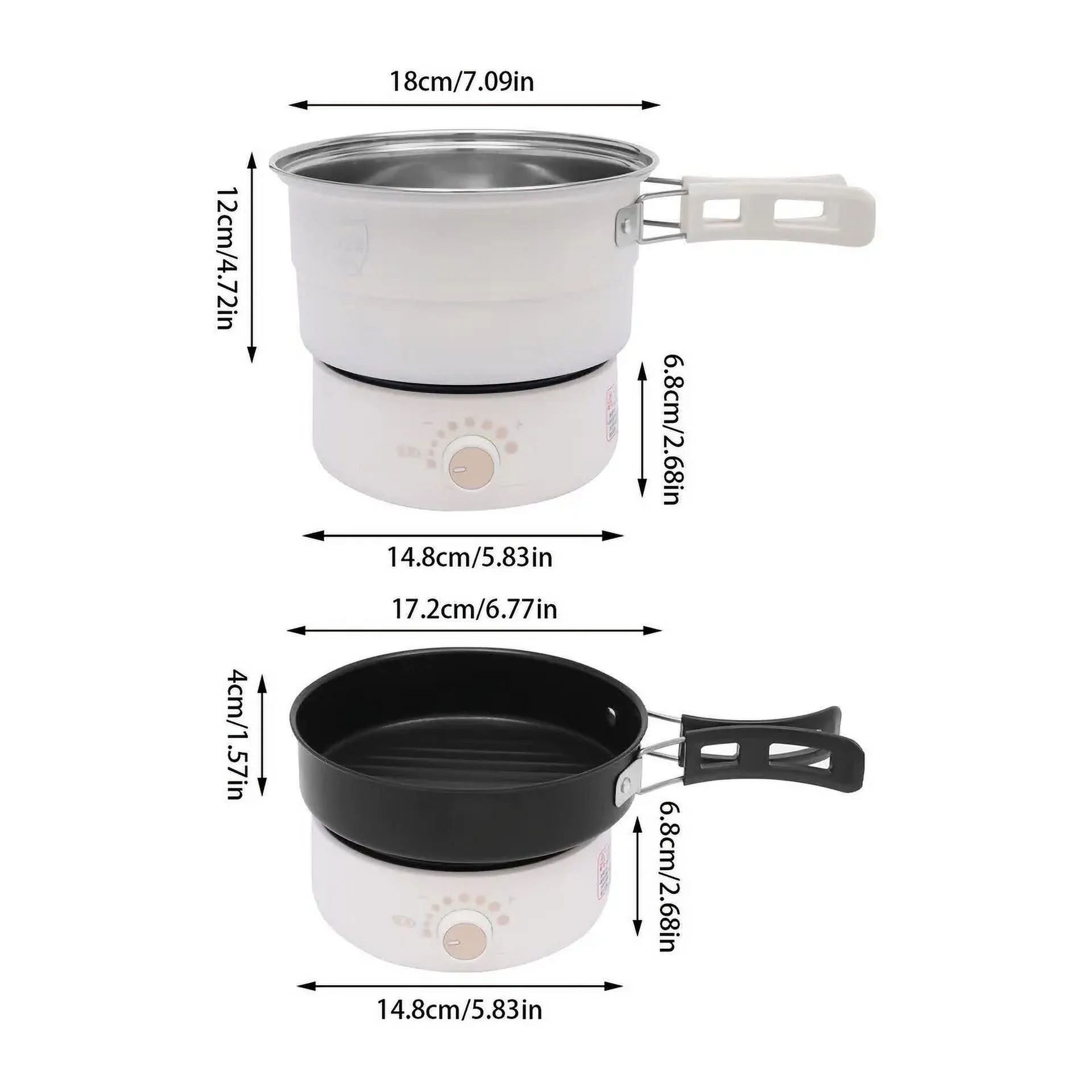 Mini Hot Pot Multifunction Split Electric Cooker with Steamer 110V 500W 1.6L
