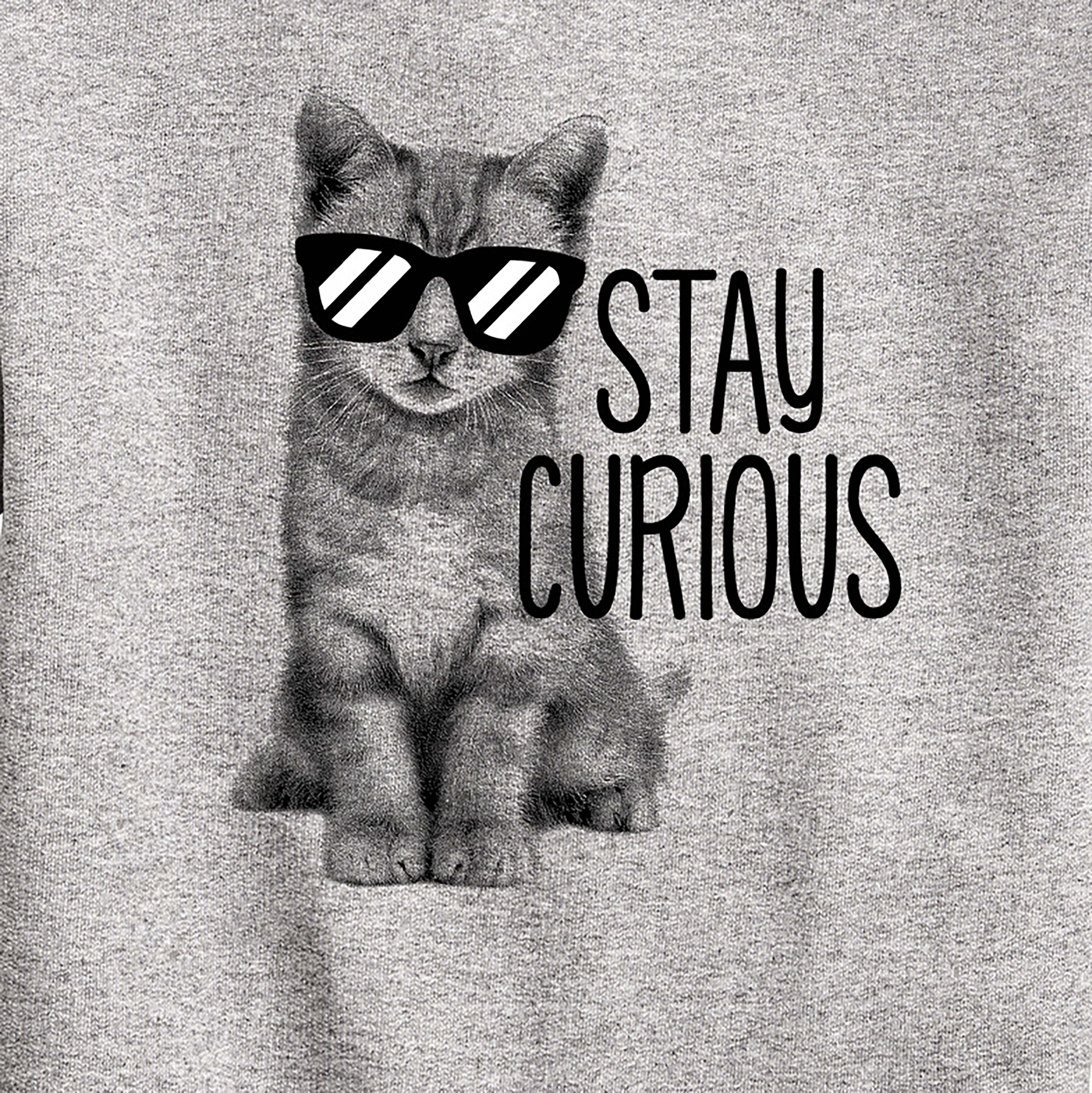 Instant Message - Stay Curious Cat - Toddler & Youth Crewneck Fleece Sweatshirt