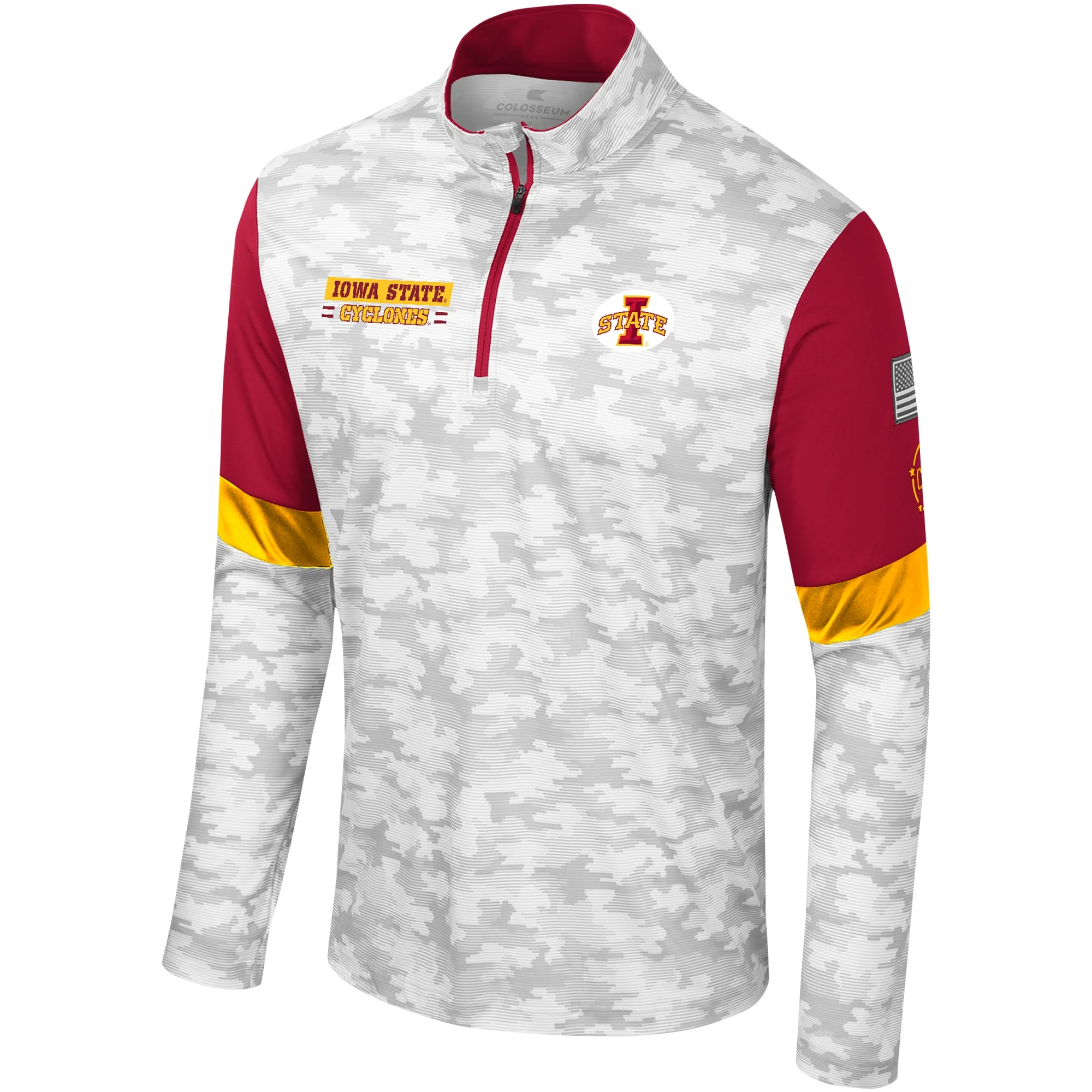 Men's Colosseum  Camo Iowa State Cyclones OHT Military Appreciation Tomahawk Quarter-Zip Windshirt