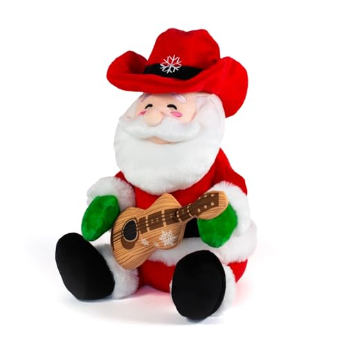 Cuddle Barn - Cowboy Kringle | Animated Musical Singing Christmas Western Santa Soft Plush Toy, 12 inches