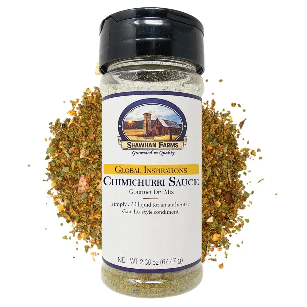 Shawhan Farms Chimichurri Dry Sauce Mix - Non-GMO - Ready To Use - Just Add Water and Oil - Perfect For Condiment, Sauce, Rub, Marinade - 2.38 Ounce Shaker Top Jar