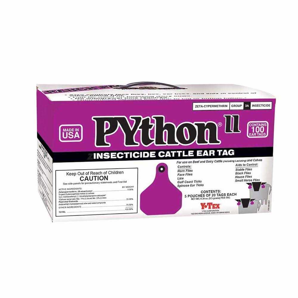 Python II Insecticide Cattle Ear Tags - Pet Supplies online store