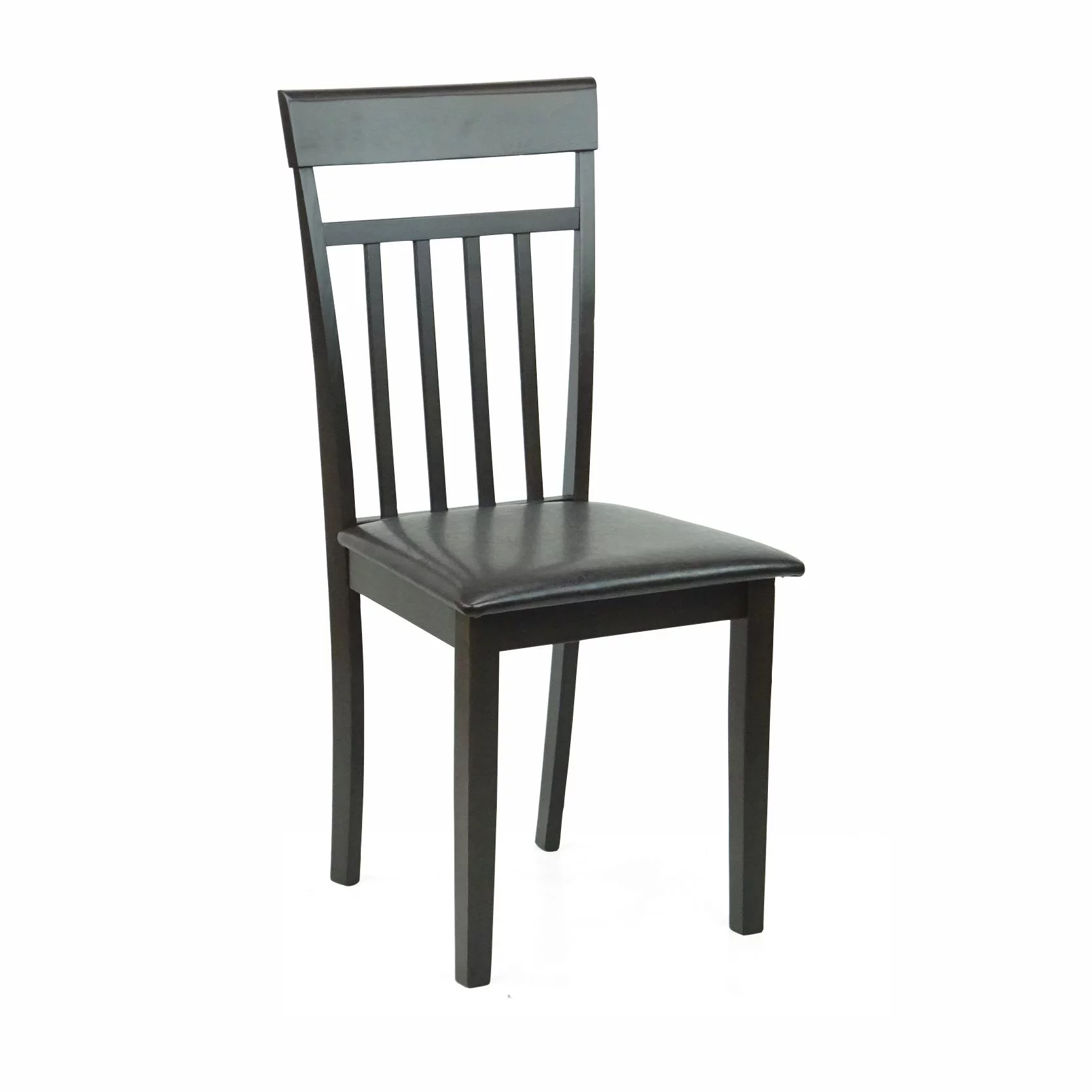 Set of 5 pc Table and 4 Side Warm Chairs Solid Wooden Espresso Black Finish