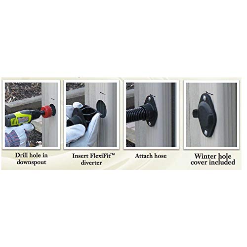 Rain Wizard 50 Gallon Rain Barrel with Diverter Kit - Black