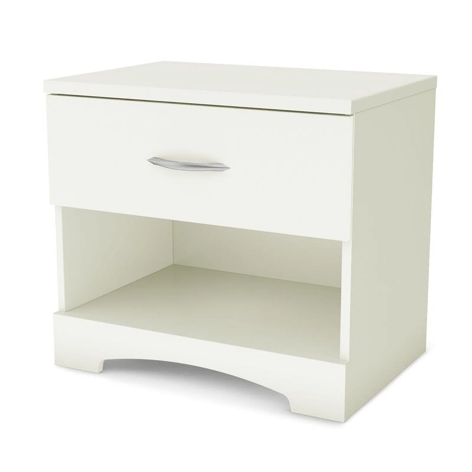 Home Square 2-Piece Set with Nightstand and 5-Drawer Chest in Pure White Finish