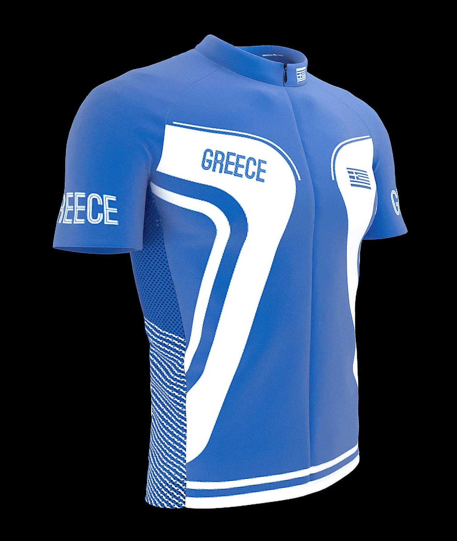 Greece Full Zipper Bike Short Sleeve Cycling Jersey  for Men - Size M