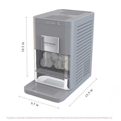 Frigidaire, EFIC240 Countertop Artisanal Sphere Ice Machine, Transparent Window, Gourmet Ice Maker, 84 Sphere per Day Capacity, Auto Self Cleaning Ice Making Machine (Grey)
