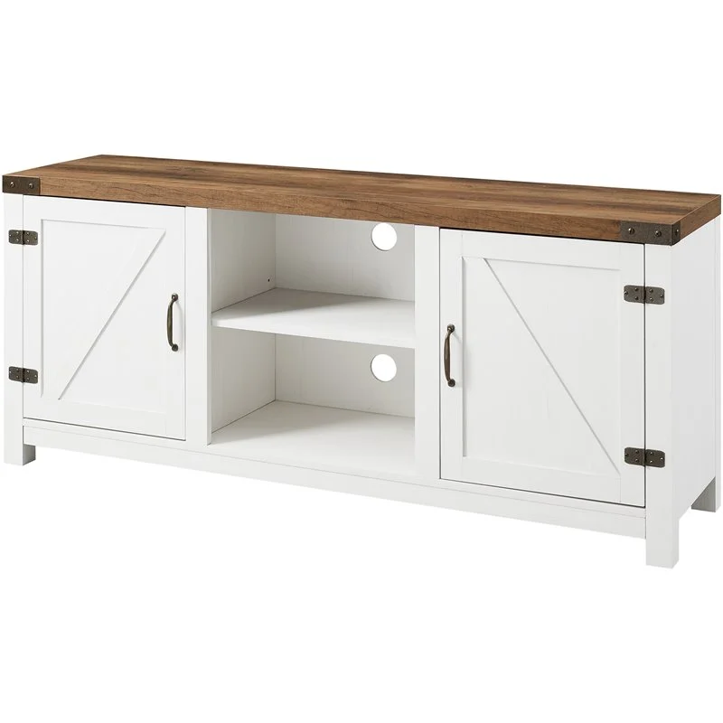 Pemberly Row Rustic Wood TV Stand for TVs up to 65