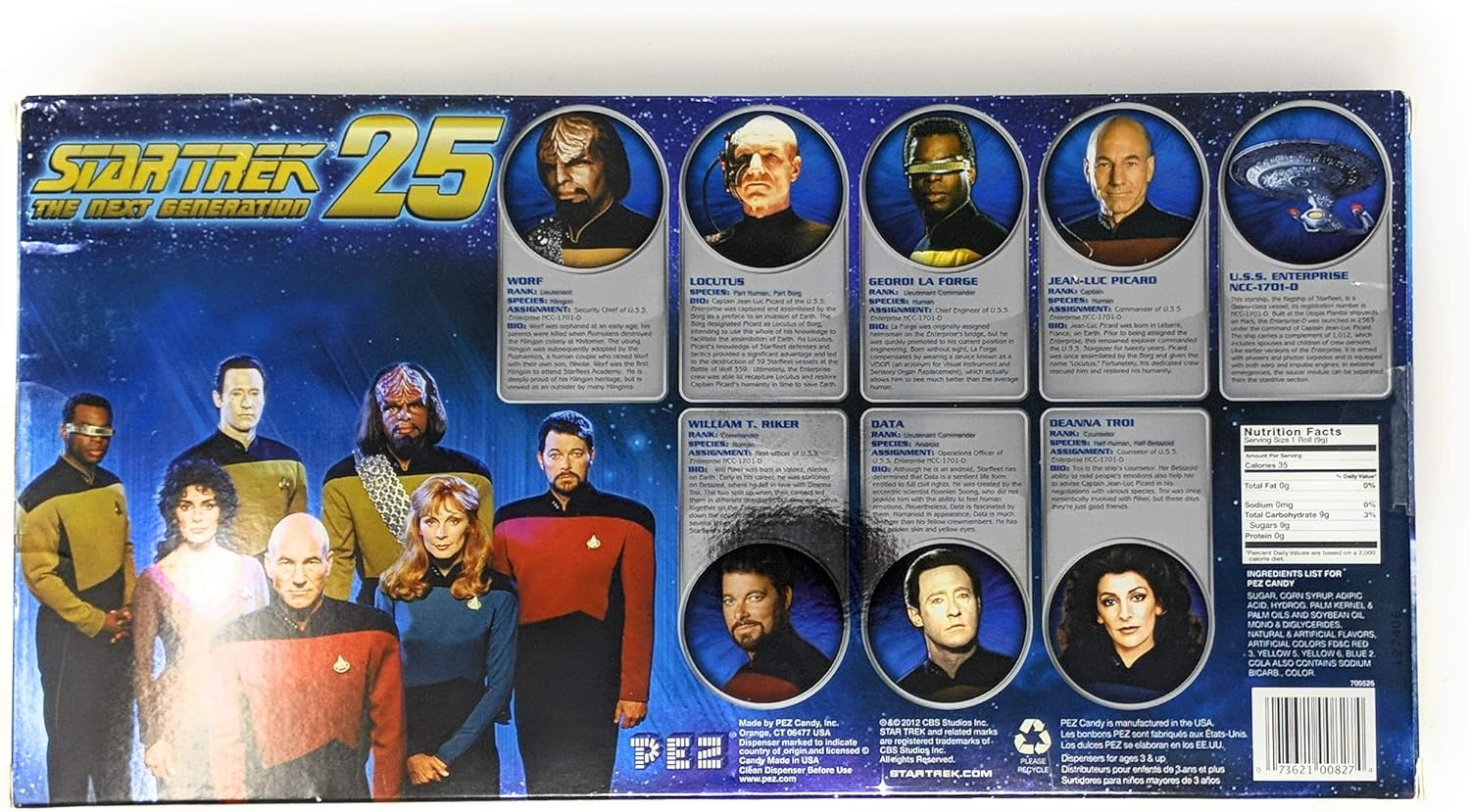 Pez, Star Trek : The Next Generation Collector's Set, 8 Characters (Exclusive)