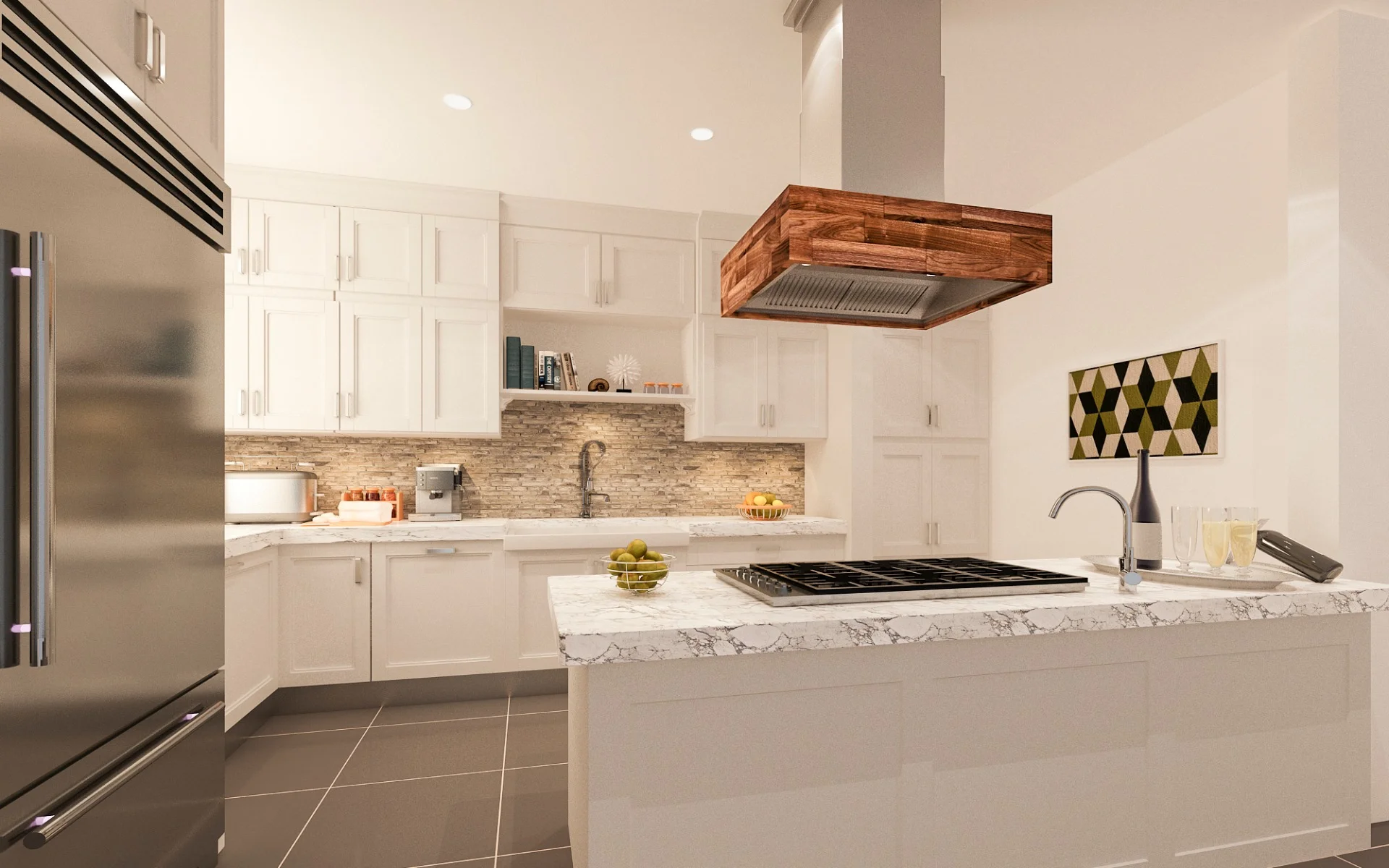 ZLINE 42 in. 1200 CFM Designer Series Wooden Island Mount Range Hood in Butcher Block (681iW-42)