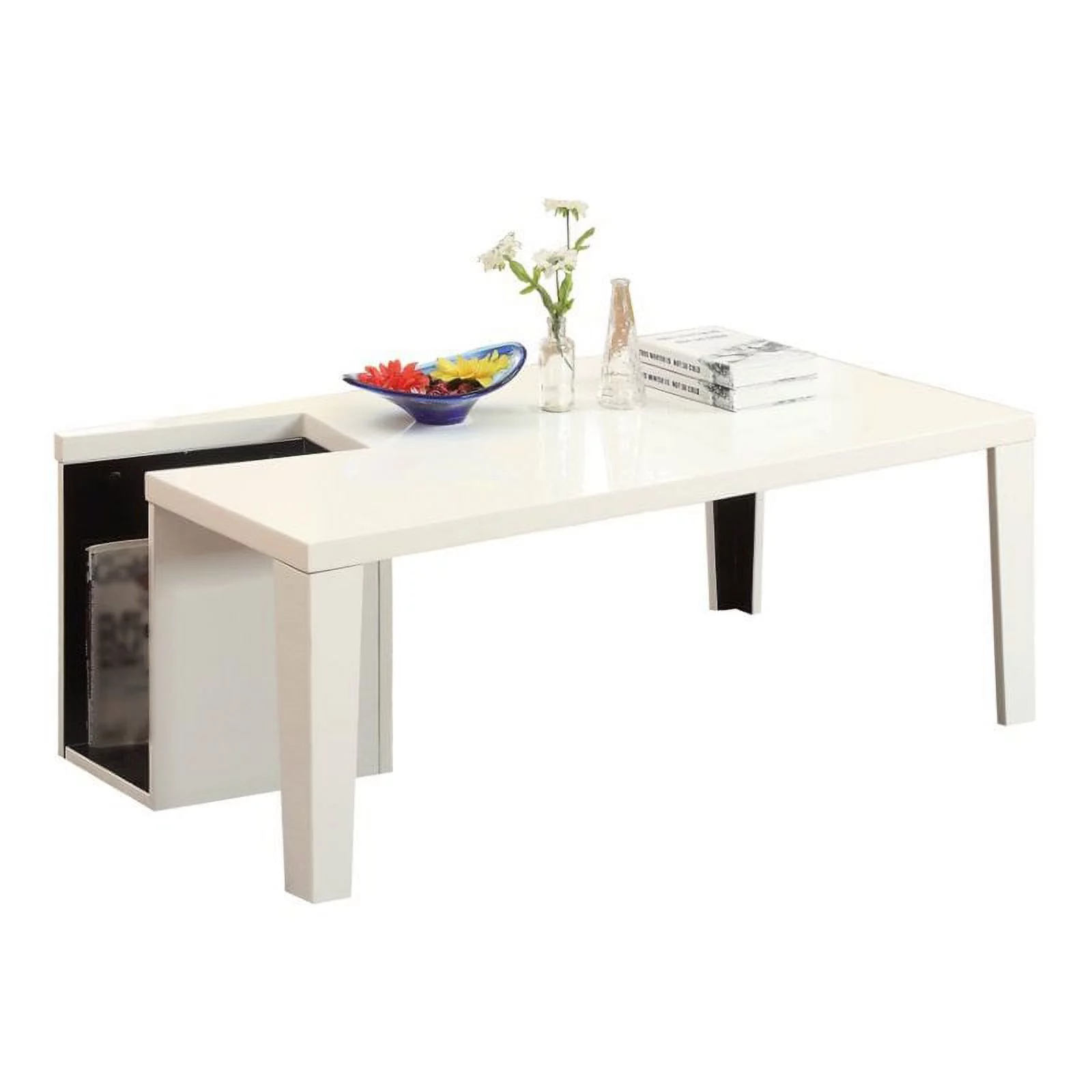 Furniture of America Lucio Contemporary Wood Coffee Table with Storage in White