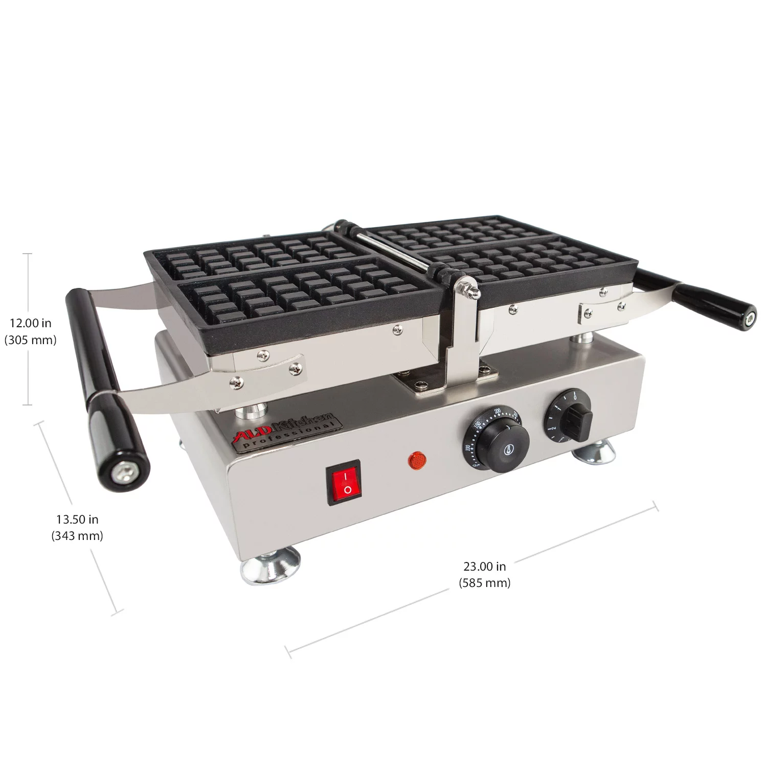 Belgian Waffle Iron with Removable Plates | Swing Type | 2 Square-Shaped Waffles