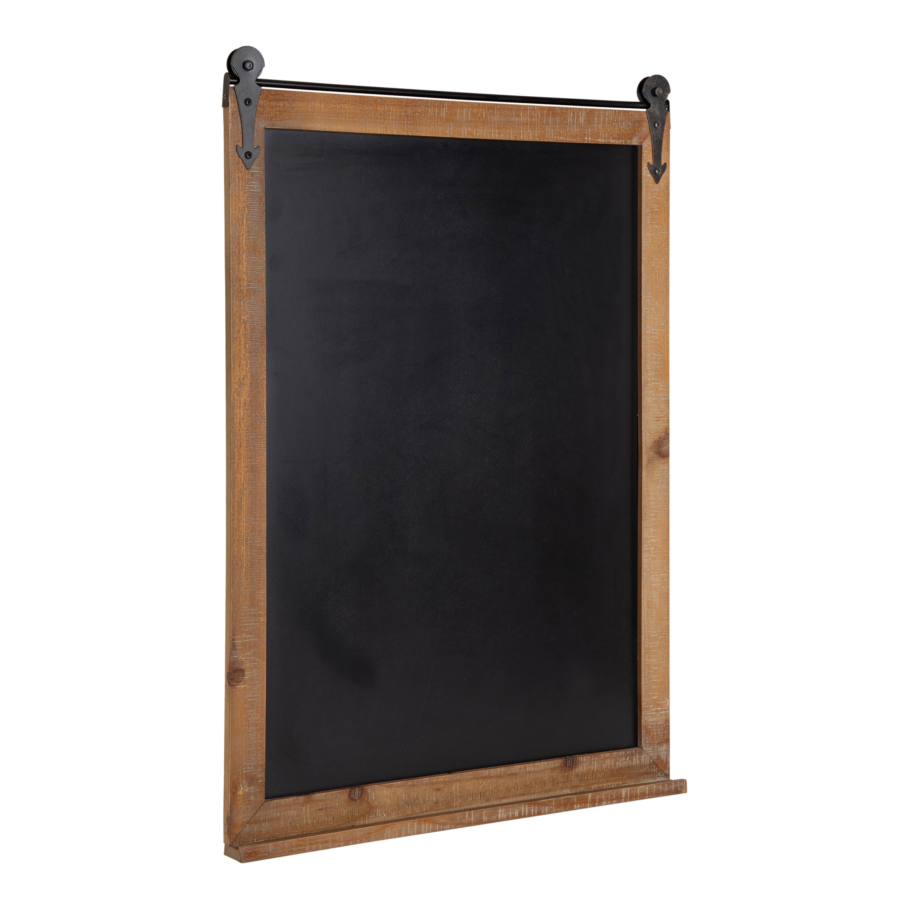 Kate and Laurel Cates Barn Door Wood-framed Chalkboard - Rustic Brown