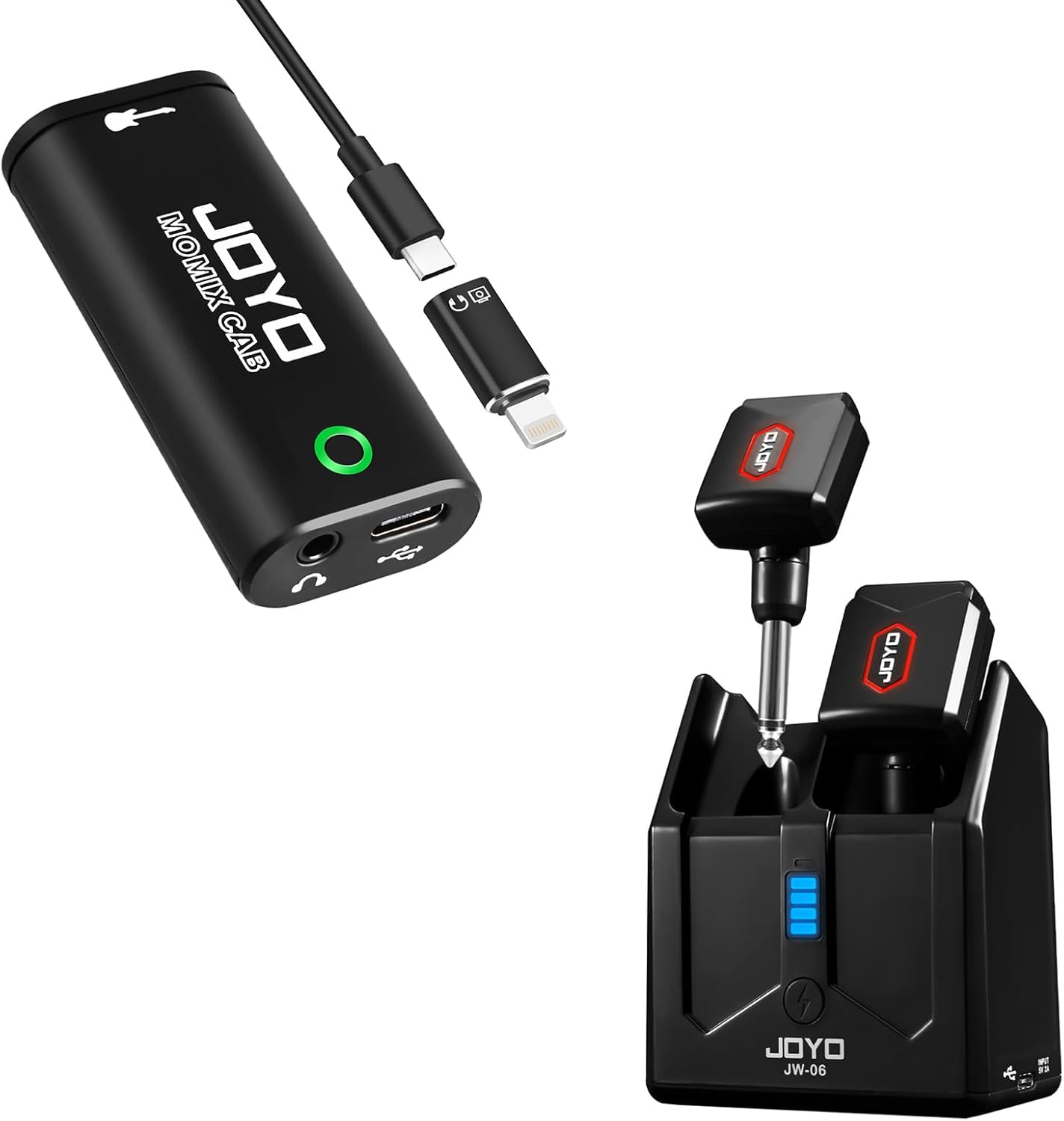 JOYO 5.8GHz Wireless Guitar System with Charging Box and Guitar Audio Interface Pocket Internal Recording Sound Card