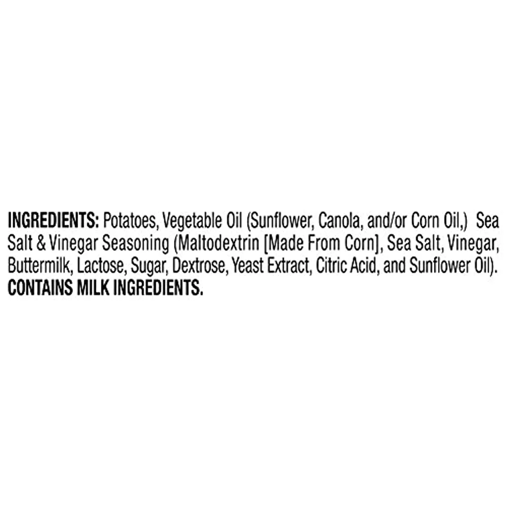 Miss Vickie's 44446 1.38 oz. Bags Kettle Cooked Potato Chips - Sea Salt and Vinegar (64/Carton)