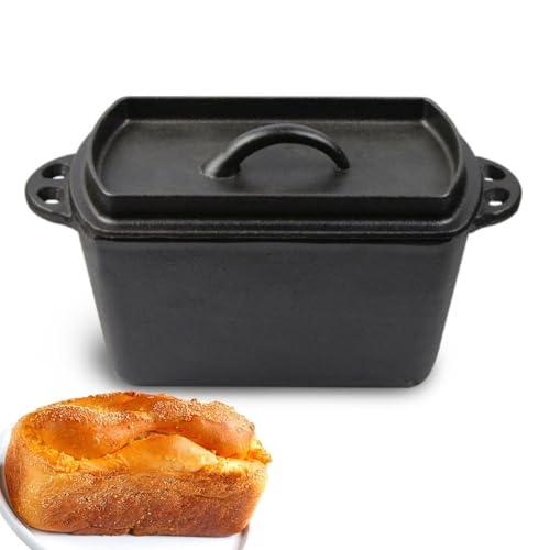 bangminda Cast Iron Bread Loaf Pan with Lid, Heavy Duty Bread Maker,Cast Iron Roaster,Sourdough Sandwich Loaf Oven Pan