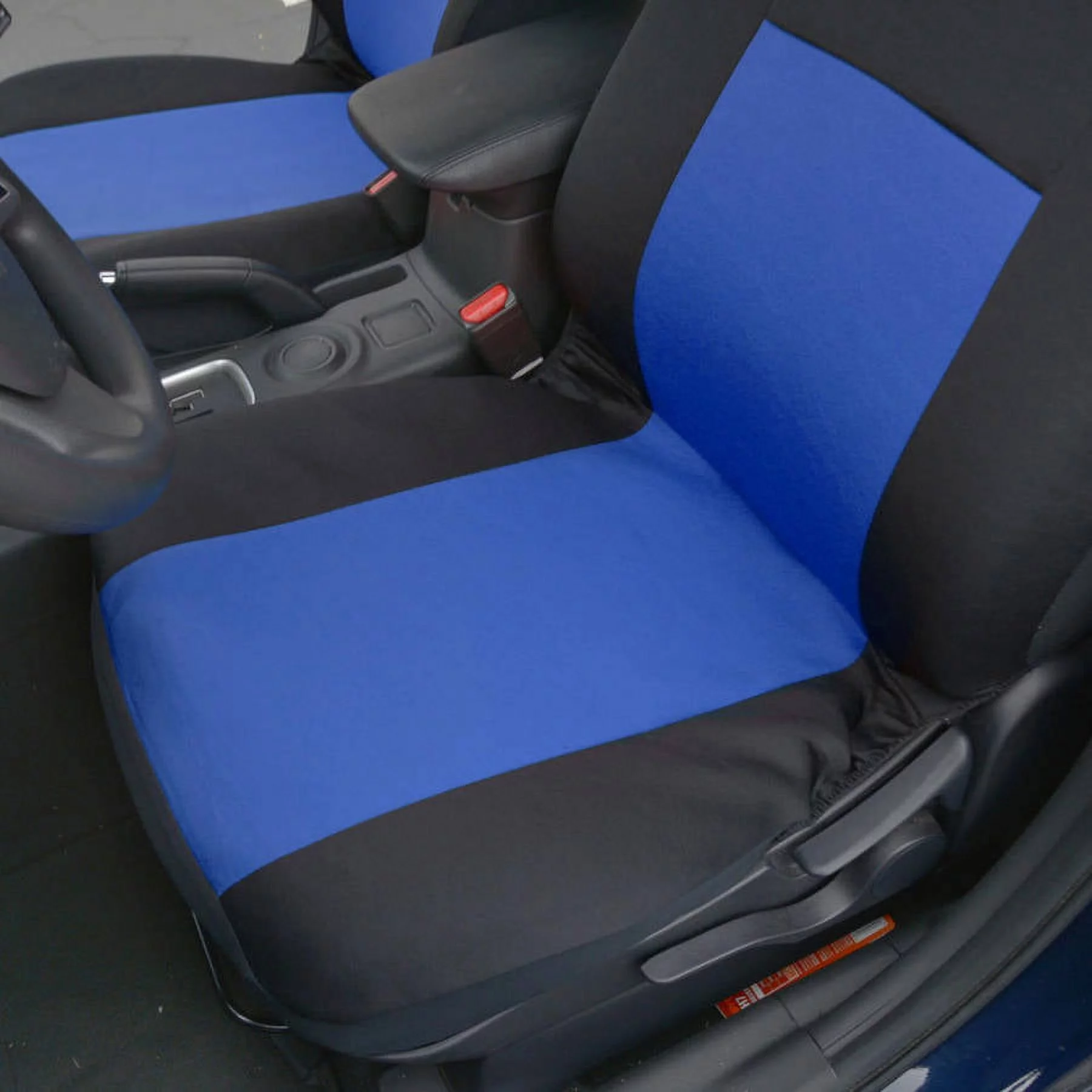 BDK Car Seat Covers 9pc Polyester Cloth 2 Front and Integrated Headreasts Rear Bench, High Back Rear