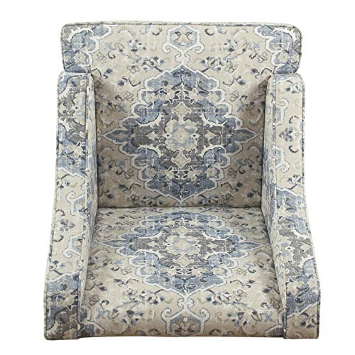 HomePop Velvet Swoop Arm Accent Chair, Suri Blue