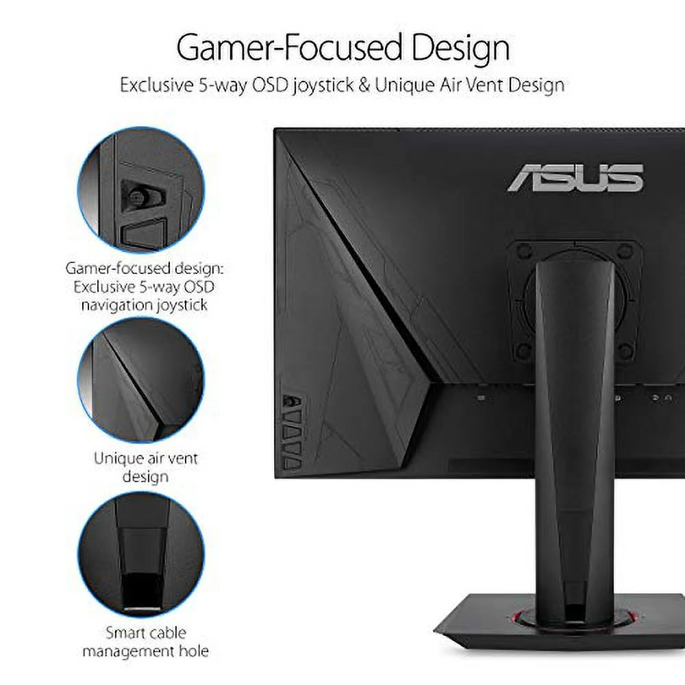 Asus VG278QR 27? Gaming Monitor, 1080P Full HD, 165Hz (Supports 144Hz), G-SYNC Compatible, 0.5ms, Extreme Low Motion Blur, Eye Care, DisplayPort HDMI DVI
