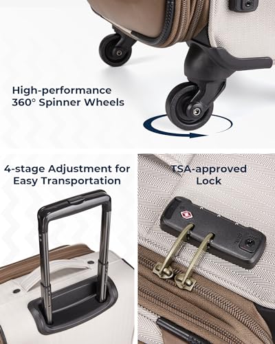 BAGSMART Carry-On Luggage Airline Approved, 20 inch Expandable Suitcase with Duffel bag, Softside Lightweight Suitcases with Spinner Wheels, Durable Travel Luggage, Carry-On Gray