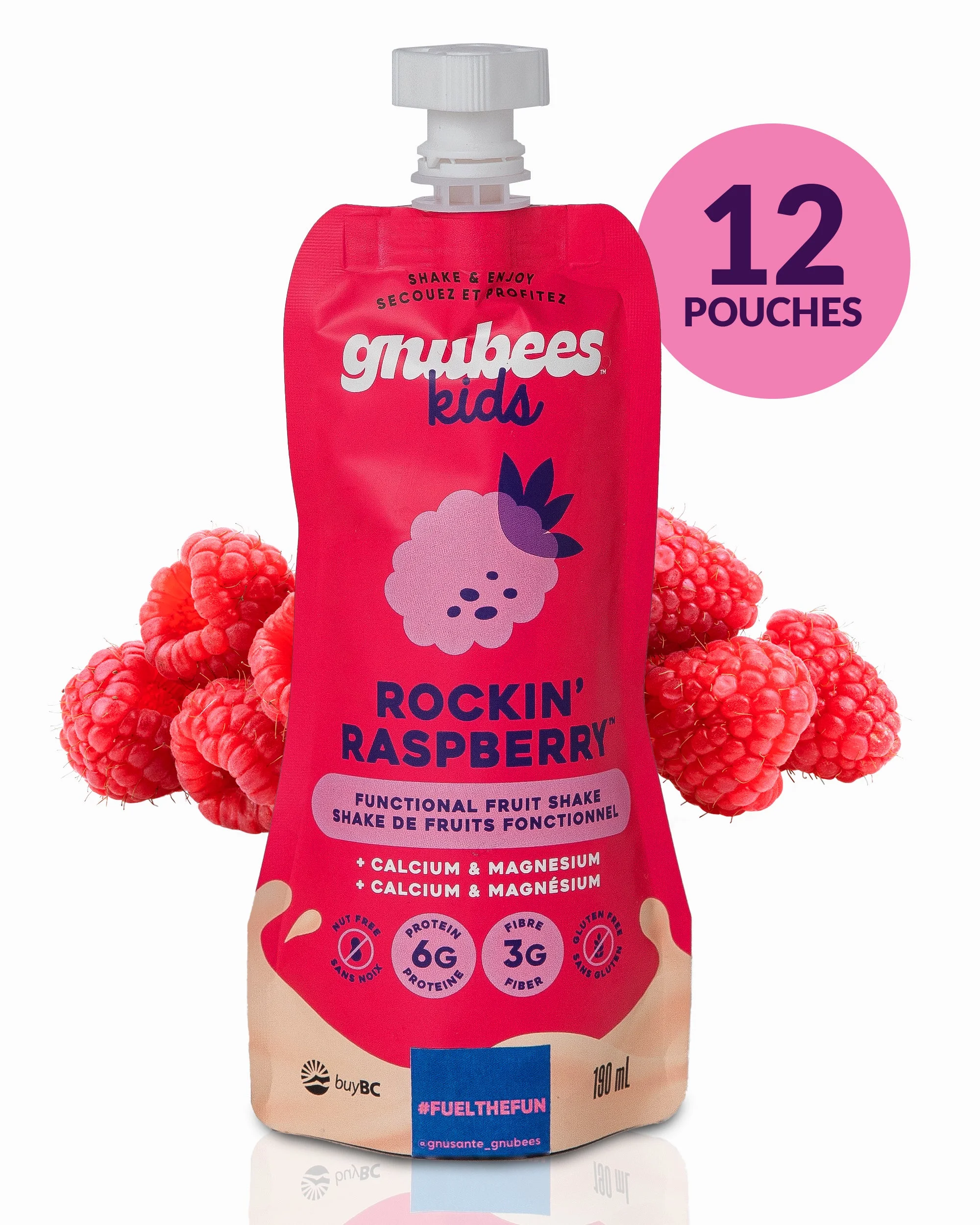 gnubees Rockin' Raspberry (12 Pack, 6.5oz Each)
