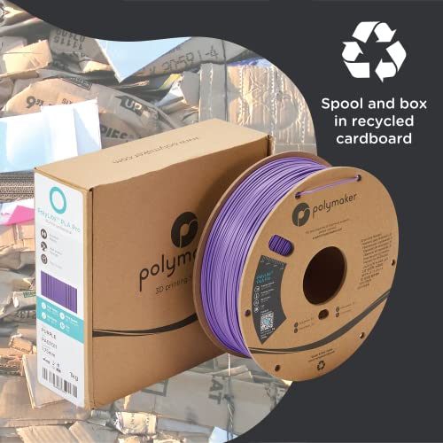 Polymaker PLA PRO Filament 1.75mm 1kg, Tough & High Rigidity White 3D Printing Filament, PolyLite PLA PRO 3D Printer Filament 1.75mm, Print with Most 3D Printers