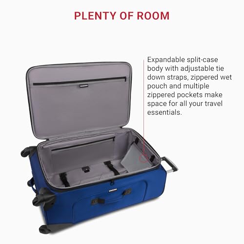 SwissGear Sion Softside Expandable Roller Luggage, Teal, 3 Piece Set (21/25/29)