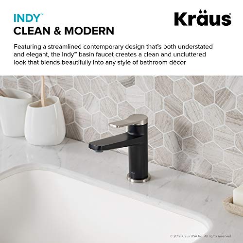 KRAUS Indy Single Handle One Hole Bathroom Sink Faucet in Chrome, KBF-1411CH