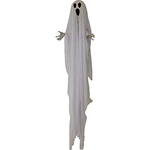 Haunted Hill Farm Life-Size 6-Ft Scary Talking Ghost Halloween Animatronic with Touch Activated Lights and Sound, Battery Operated Indoor or Covered Outdoor Decorations, Creepy Props