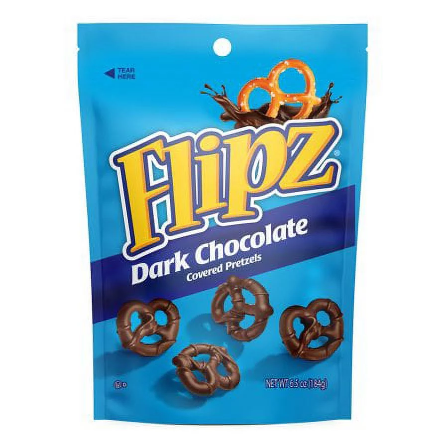 Flipz Dark Chocolate Covered Pretzels, 6.5 Oz. (Pack of 10)