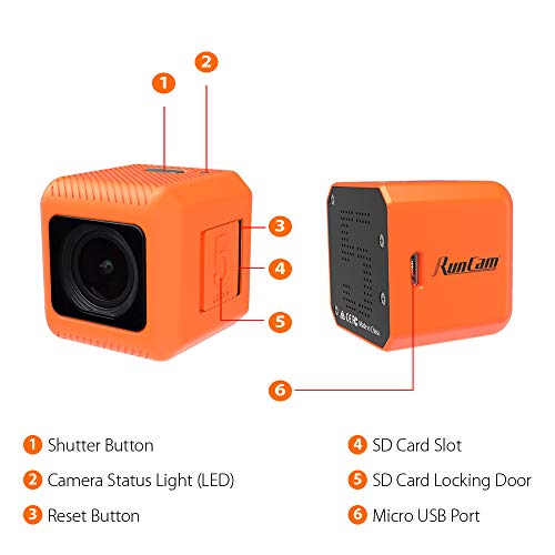 RunCam 5 4K FPV Camera 1080P HD Micro Action Camera EIS Supported 145 Degree FOV for FPV Racing Drone and Sport Video Recording