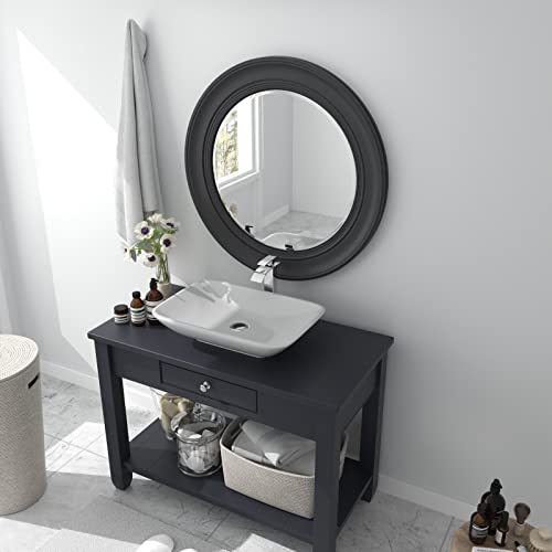 BWE Vessel Sink Faucet Modern Waterfall Chrome Single Hole Bathroom Faucet Single Handle with Pop up Drain Without Overflow Assembly Vanity Basin Bath Sink Faucets Mixer Tap