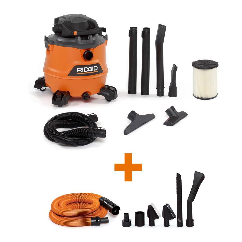 Ridgid 16 gal. 6.5-Peak HP NXT Wet/Dry Shop Vacuum with Detachable Blower, Filter, Hose, Accessories and Car Cleaning Kit HD1600