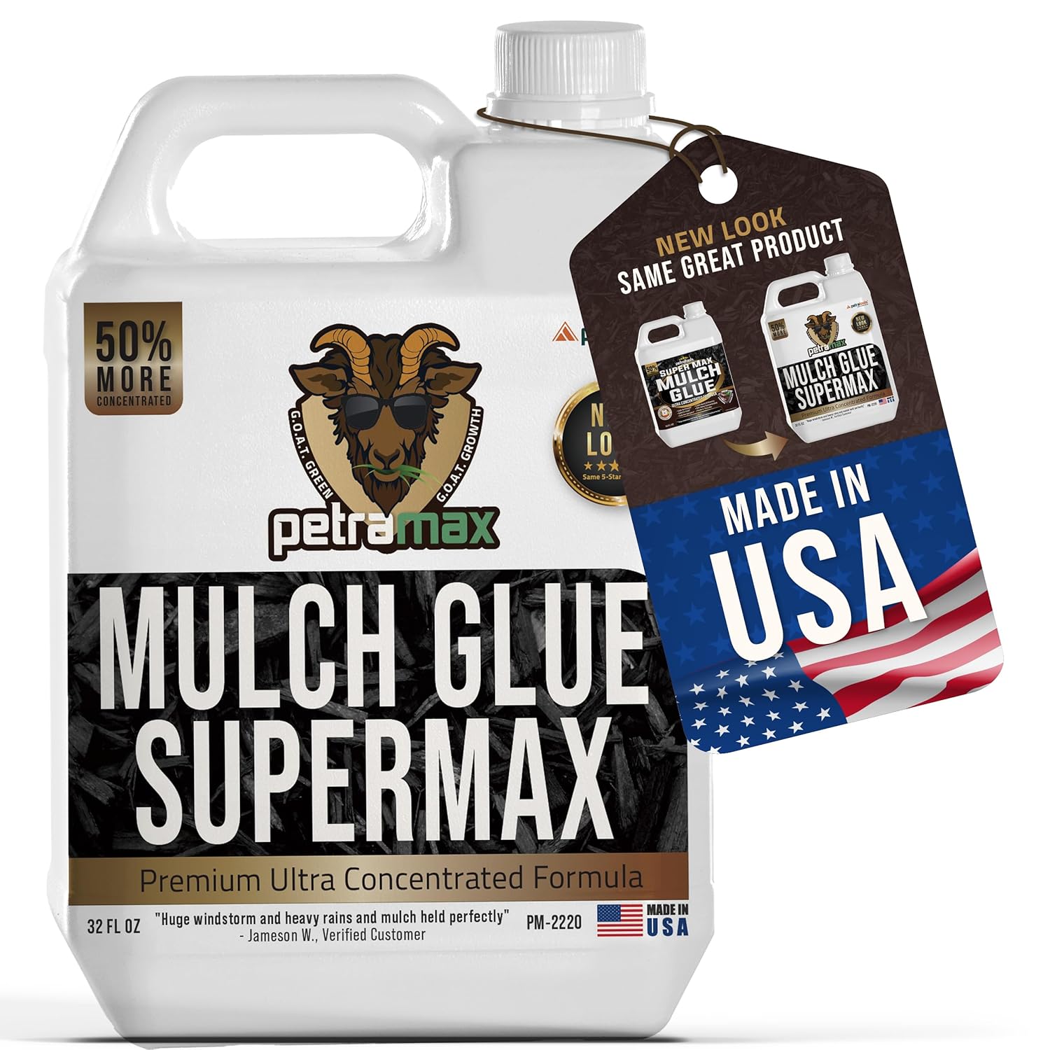 PetraMax SuperMax Mulch Glue - Rock Glue, Gravel Glue, Gravel Stabilizer and Mulch Glue Binder, Rock Glue for Landscape Maintenance and Landscape Adhesive Max Mulch Glue Spray - (32 Oz)